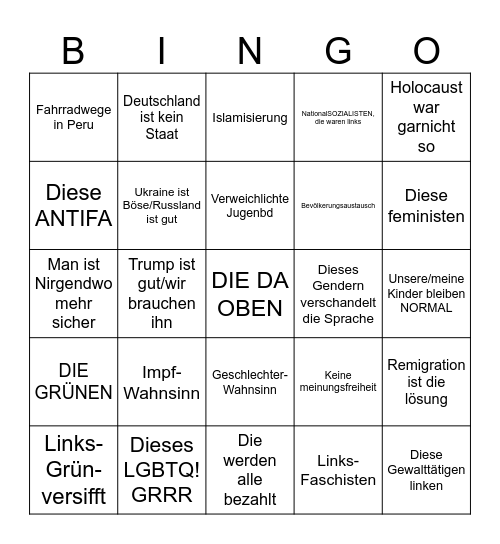 Schwurbel-Bingo Card