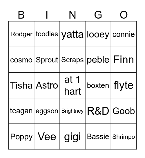 dandy's world twisteds bingo Card