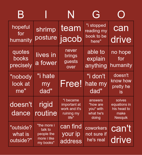 Aleister Keyserling Bingo Card