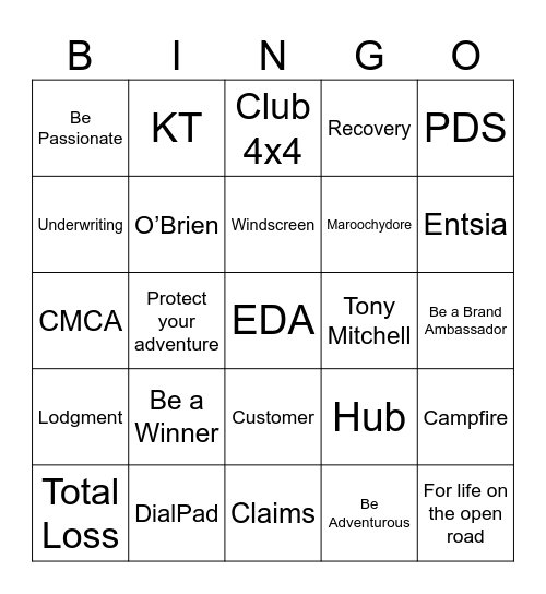 EDA BUNDOORA HUB Bingo Card