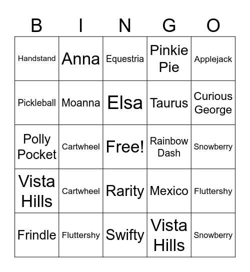 TRIVIANYA Bingo Card