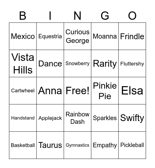 TRIVIANYA Bingo Card
