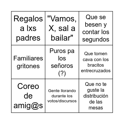 Bodingo Bingo Card