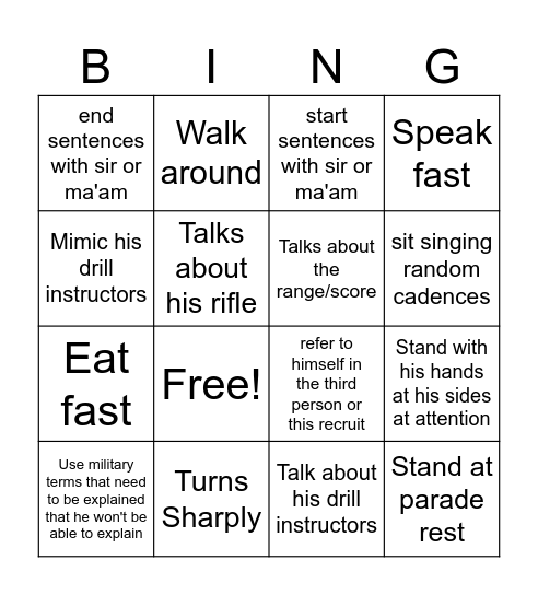 Brian Bingo Card