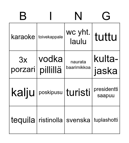 Baaribingo Card