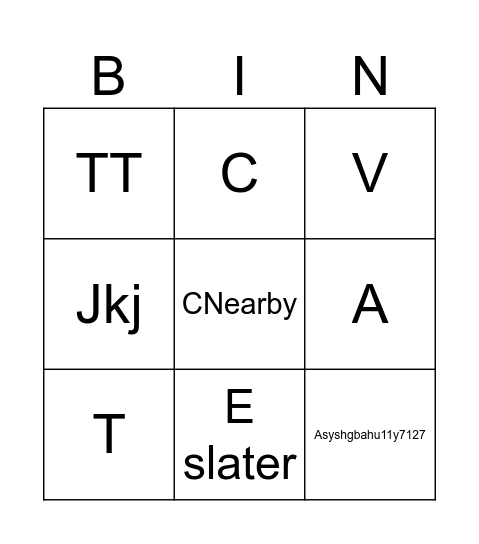 Untitled Bingo 2 Bingo Card
