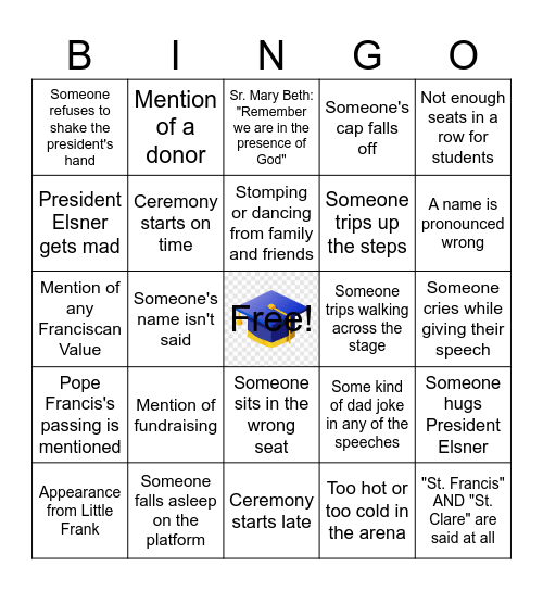Bingo MU Graduation Edition Bingo Card