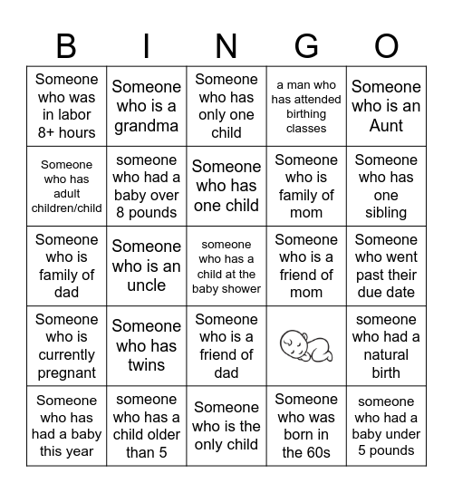 Find the Guest Bingo Card