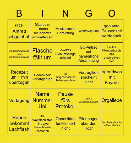 ZaPf BingO Card