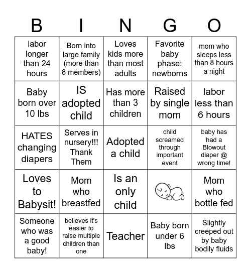 Find the Guest Bingo Card