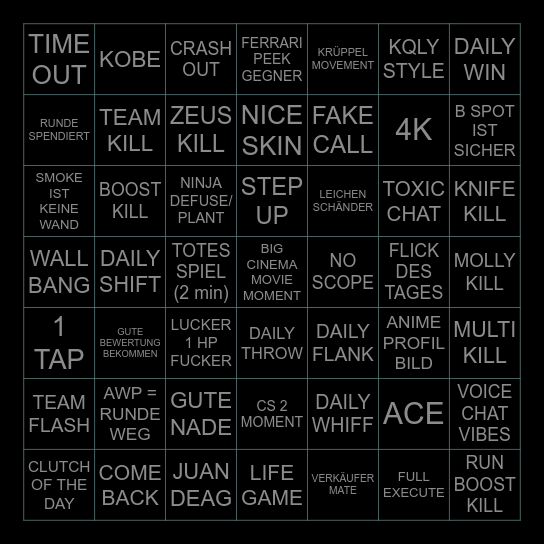 BINGO BANGO BONGO Bingo Card