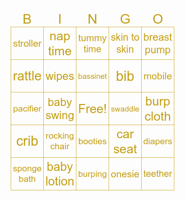 BABY BINGO Card