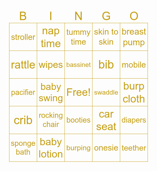 BABY BINGO Card