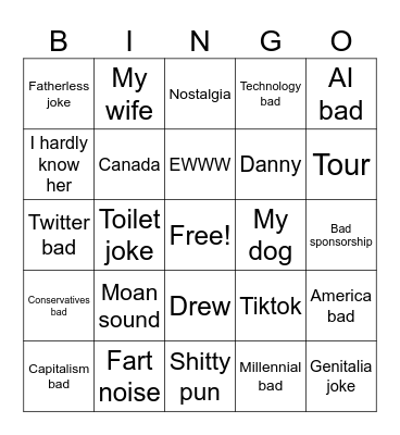 Kurtis Conner 2.0 Bingo Card