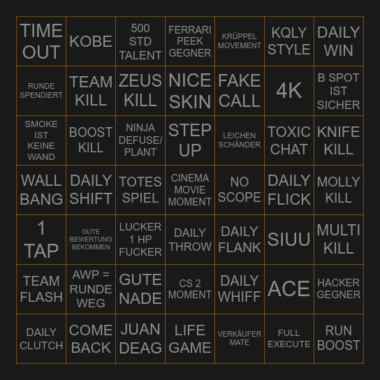 ~CS2 BINGO BANGO BONGO~ Bingo Card