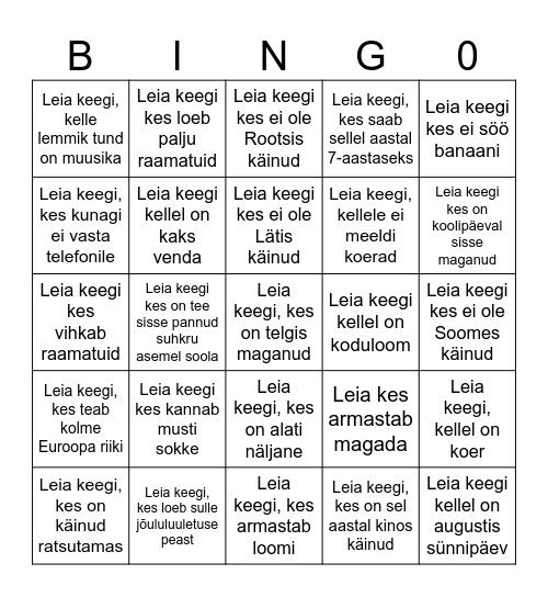 Leia keegi kes... Bingo Card