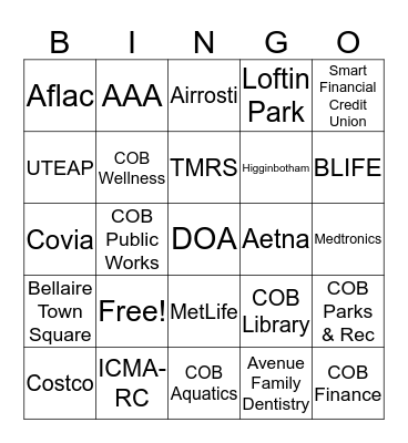 Wellness BINGO Card
