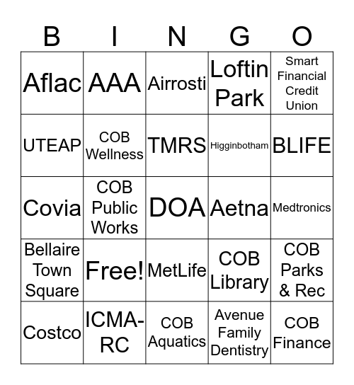 Wellness BINGO Card