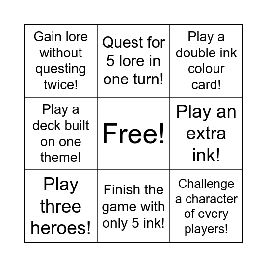 General Stuff! Bingo Card