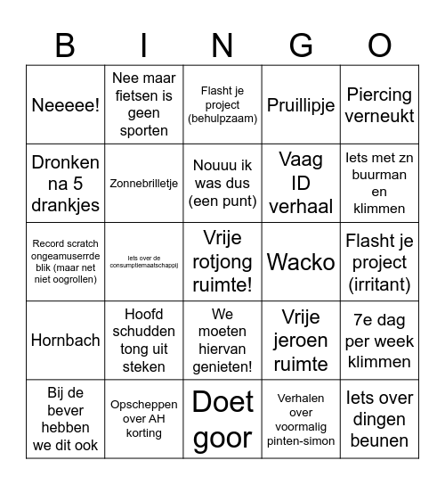 Simon bingo Card
