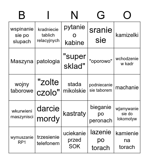Mikolskie bingo Card