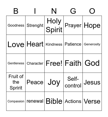 Character Ed Bingo Card