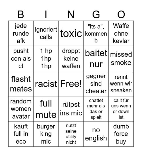 MM Bingo Card
