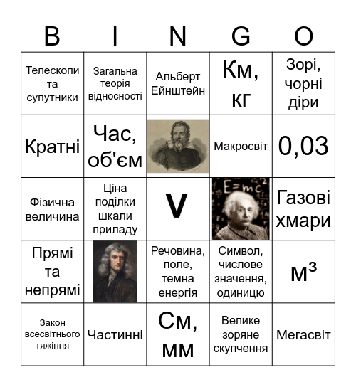 Фізика 1 розділ 2ч Bingo Card