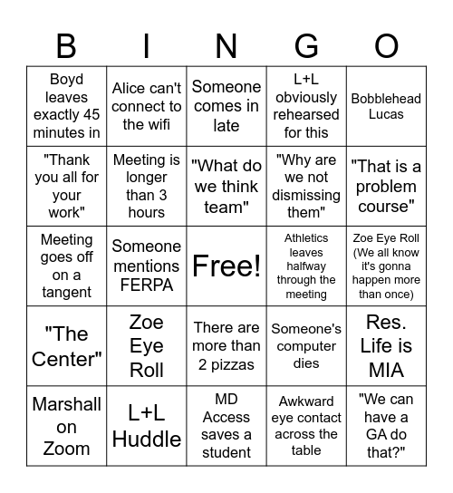 Spring Review Bingo Card