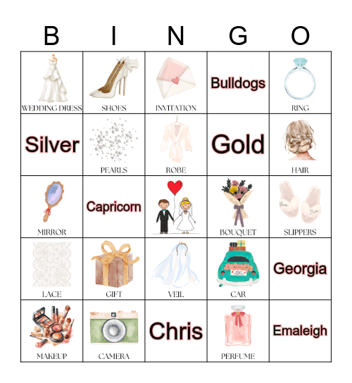 Wedding Bingo Card