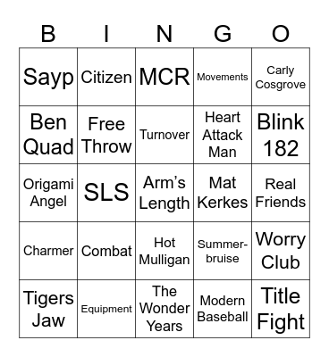Arm’s Length Bingo Card