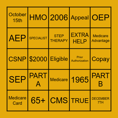 The "O" Insurance Group (Medicare Bingo) Bingo Card