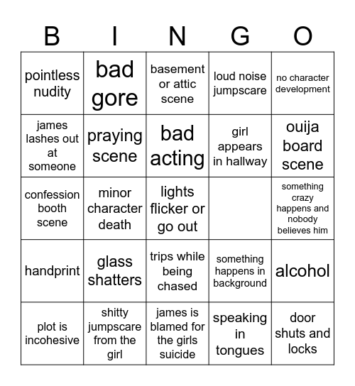 Heretic (2012) Bingo Card