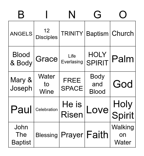 CHILDRENS CHURCH Bingo Card