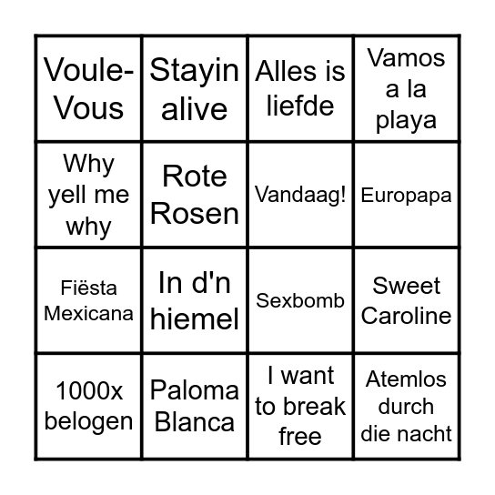 Billstein Bingo Card