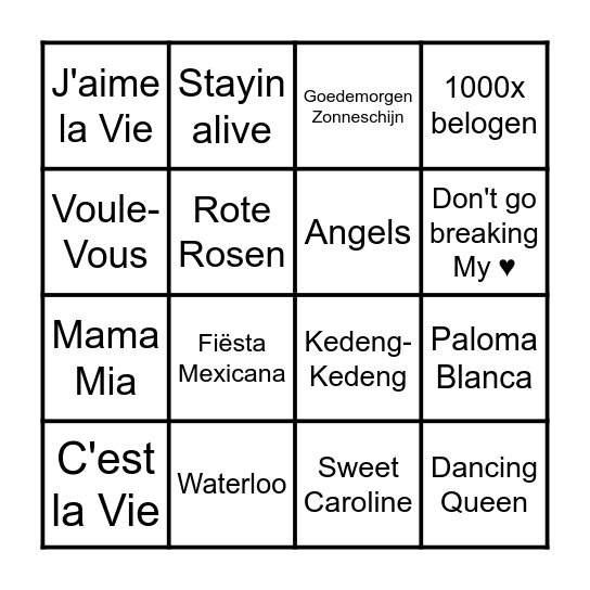 Billstein Bingo Card