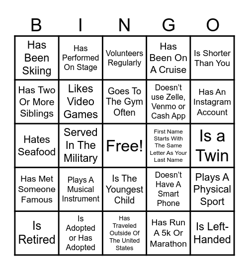 ALLEN FAMILY REUNION Bingo Card