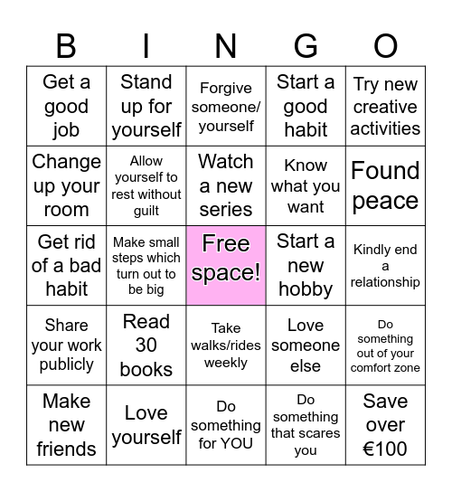 2025 Bingo Card