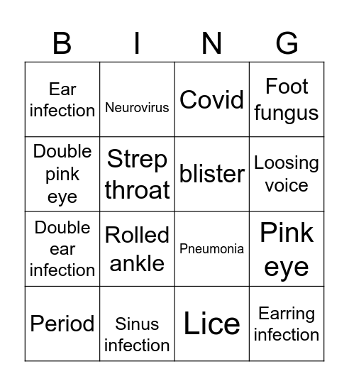 CAMP!!! Bingo Card