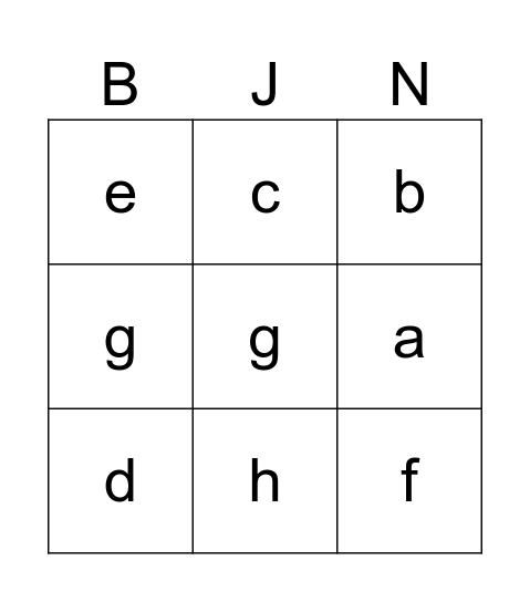 Bingo sans titre Bingo Card