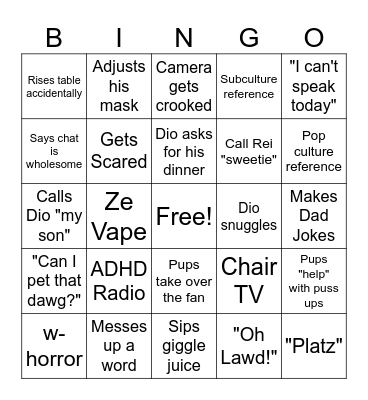 NickNation Bing Bingo Card