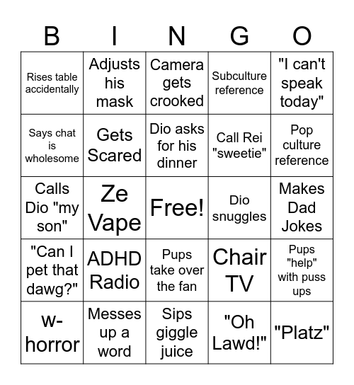 NickNation Bing Bingo Card
