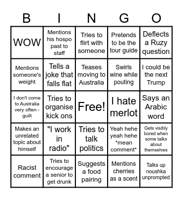 SHANGO Bingo Card