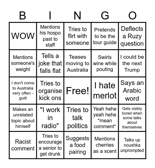 SHANGO Bingo Card
