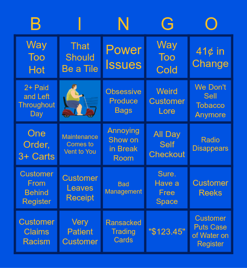 The Walmart Front End Experience Bingo Card