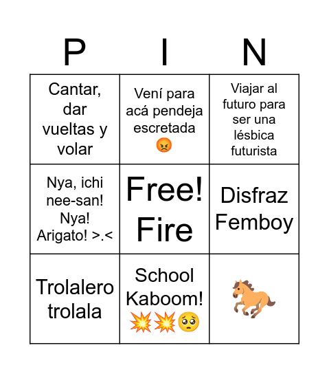 Untitled Pingo Bingo Card