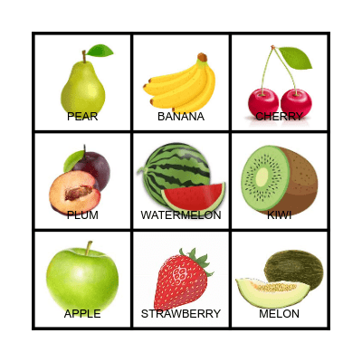 BINGO FRUITS Bingo Card