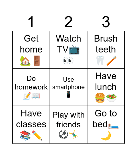 Daily Routine Bingo! Bingo Card