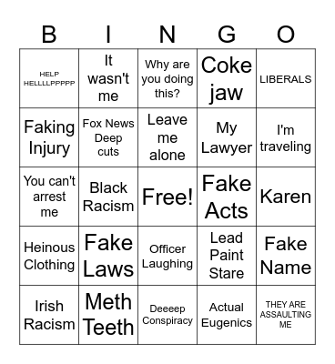 BODY CAM BINGO Card