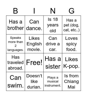 Find Someone Who... Bingo Card